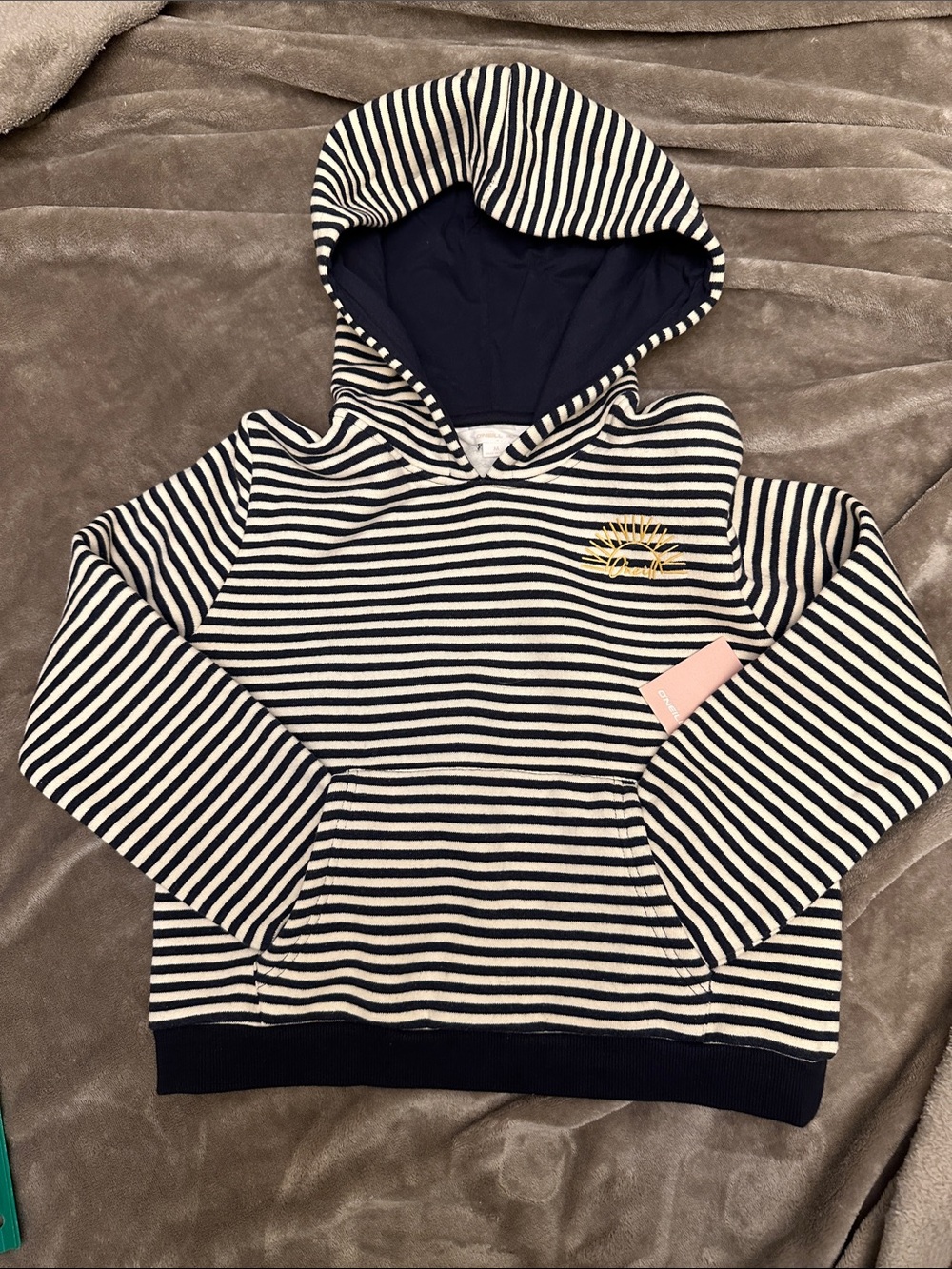 O'Neill Navy & White Striped Hooded Sweatshirt for Kids